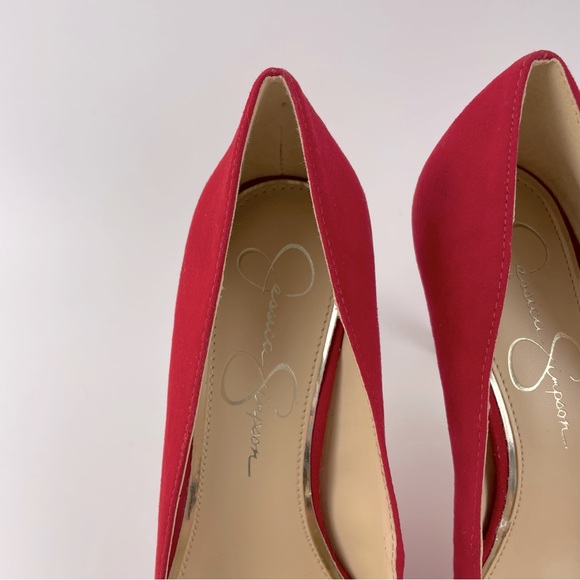 Jessica Simpson - Red Suede Closed Toe Pumps - Picture 11 of 11